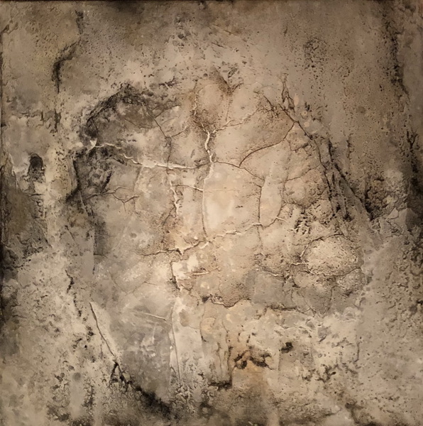 2018 Petrified Series - Dragon Egg - Modulation in weiß-grau Kaffee, Kasein, Hautleim, Marmormehl 60x60x4
