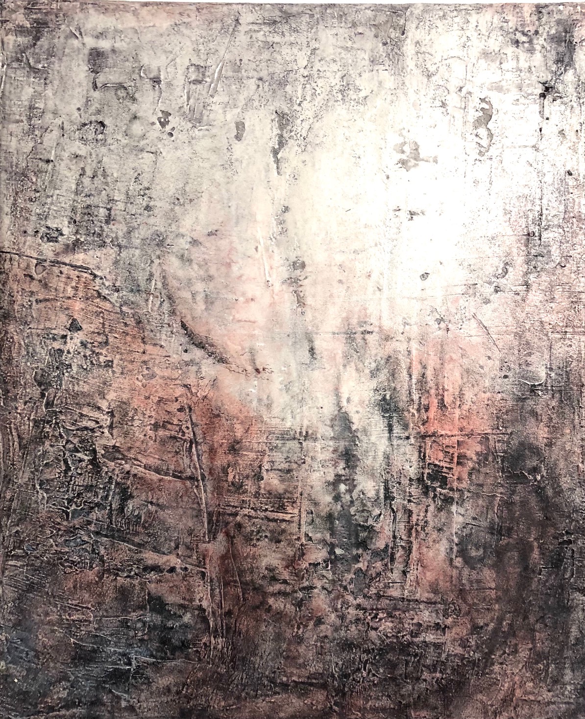 Open up-Öffne dich 2021 50x60 Sumpfkalk, Tusche Kasein